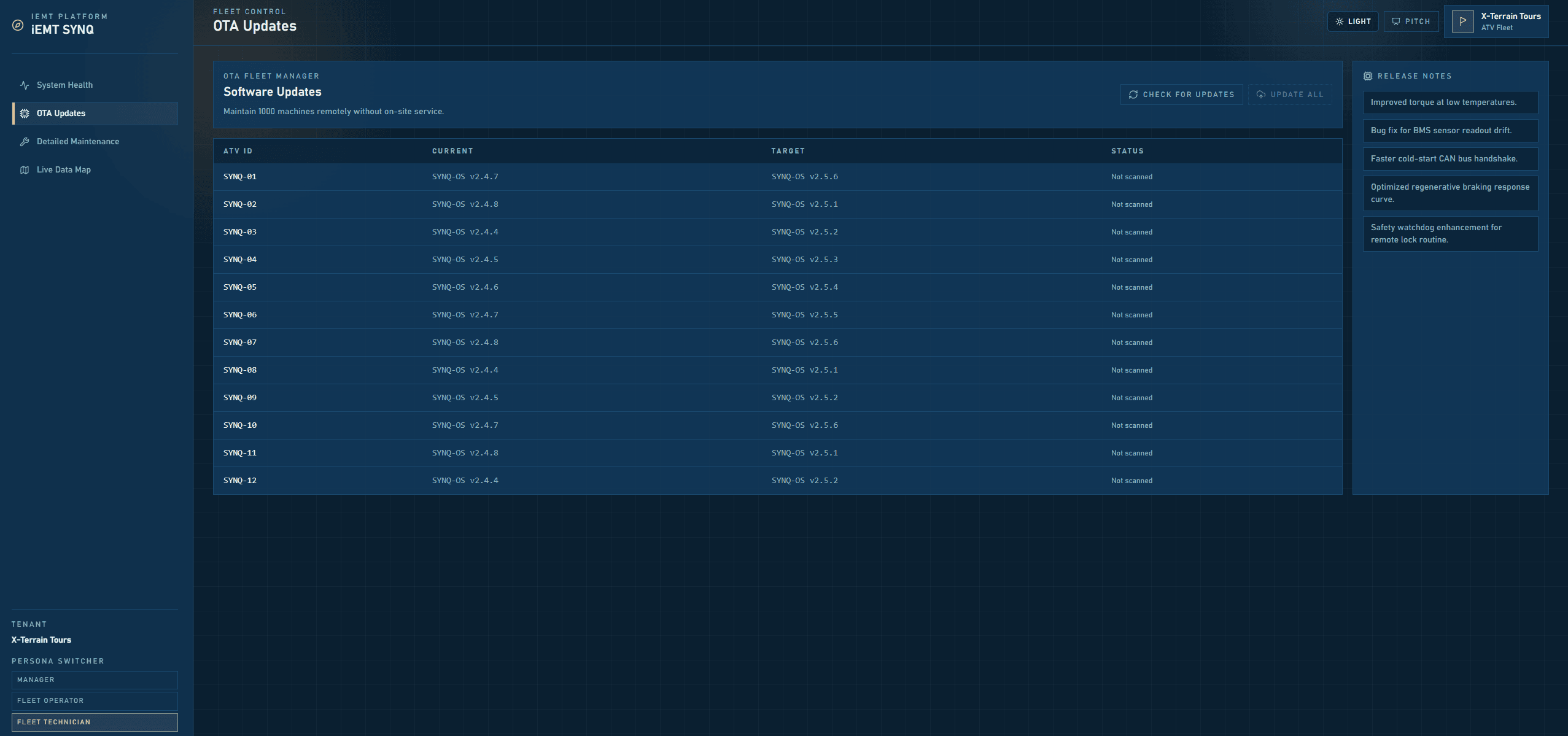 Техник на автопарк: OTA актуализации